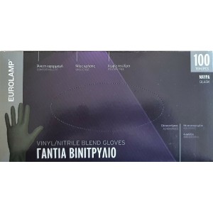 Eurolamp Γάντια Βινιτρύλιου Μαύρα 100 Τεμάχια