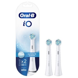Oral-B iO Ανταλλακτικές Κεφαλές για Ηλεκτρική Οδοντόβουρτσα Ultimate Clean Λευκό, 2τμχ