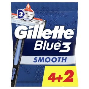 Gillette Blue3 Smooth Ξυραφάκια για τον Άνδρα μιας Χρήσης, 4+2τμχ 