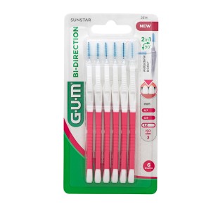 Gum Bi-Directional Fine 1,2 (2614) Μεσοδόντια Βουρτσάκια για Αποτελεσματική Αφαίρεση της Πλάκας, 6τμχ