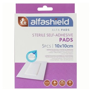 Alfashield  Sterile Self-Adhesive Pads Αποστειρωμένα Αυτοκόλλητα Επιθέματα 10x10cm, 5τμχ