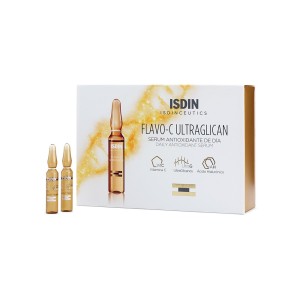 ISDIN Flavo-C Ultraglican Daily Antioxidant Serum - Αντιγήρανση & λάμψη, 10 αμπούλες x 2ml