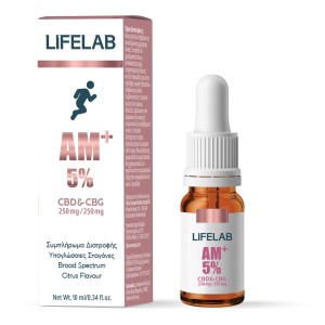 Lifelab CBD AM+ 5% Συμπλήρωμα διατροφής σε Μορφή Ελαίου για Ισορροπία, Ευεξία, Τόνωση & Ενεργητικότητα, 10ml	