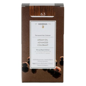 Korres Argan Oil Advanced Colorant Μόνιμη Βαφή Μαλλιών 6.3 Ξανθό Σκούρο Χρυσό/Με΄λί, 50ml