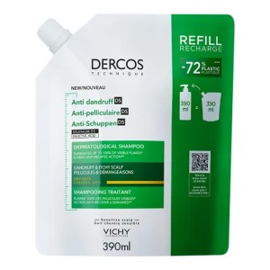 Vichy Dercos Anti-Dandruff DS Refill, Ανταλλακτικό για Σαμπουάν κατά της Ξηροδερμίας Πιτυρίδας & Κνησμού για Ξηρά Μαλλιά, 390ml