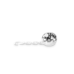 Suavinex Jewel Soother Κλιπ Πιπίλας με Αλυσίδα Ασημί, 1τμχ