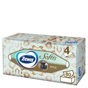 Zewa Softis Style Box Επιτραπέζια Χαρτομάντηλα, 80τμχ