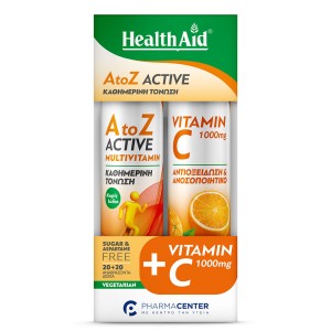 Health Aid Promo Pack A to Z Active + Vitamin C 1000mg, 20+20αναβρ.δισκία