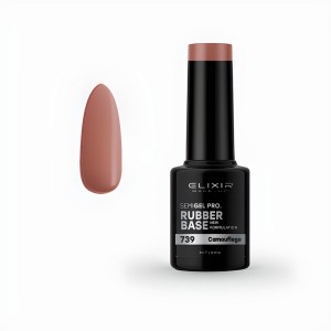 Elixir Make-up Semi Gel Ημιμόνιμο Επαγγελματικό Βερνίκι Νυχιών 739 Rubber Base Παχύρευστη Βάση, 5ml