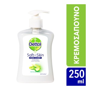 Dettol Αντιβακτηριδιακό Ενυδατικό Κρεμοσάπουνο με Aloe Vera & Πρωτείνες Γάλακτος, 250ml