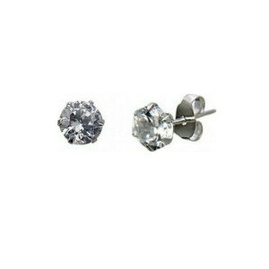 Medisei Dalee Jewels Earrings White Studs Σκουλαρίκια από Ασήμι 925 με Ρόδιο, Λευκό Ζιργκόν, 2τμχ
