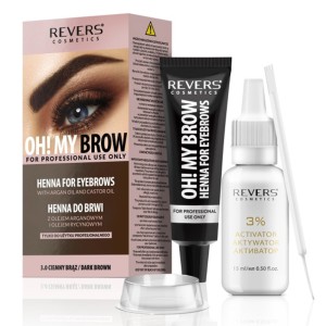 Revers Henna Pro Colors Χέννα για Φρύδια 3.0 Σκούρο Καφέ, 1σετ