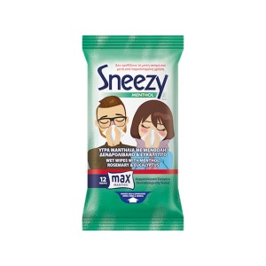 ΜΕΓΑ Sneezy Wet Wipes With Menthol Υγρά Μαντηλάκια με Μενθόλη, 12τμχ