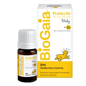 BioGaia ProTectis Baby Drops + D3, Προβιοτικό σε σταγόνες για την Αντιμετώπιση των Κολικών του 1ου τριμήνου στα Βρέφη, 5ml