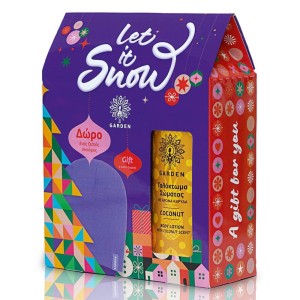 Garden Let It Snow Εορταστικό Σετ με Γαλάκτωμα Σώματος Coconut 500ml & Δώρο Μωβ Σκουφάκι, 1σετ