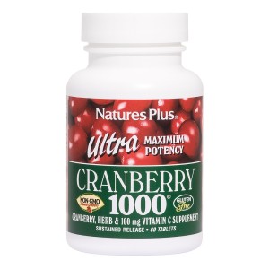 Natures Plus Ultra Cranberry 1000 mg για Ενίσχυση του Ουροποιητικού Συστήματος, 60tabs