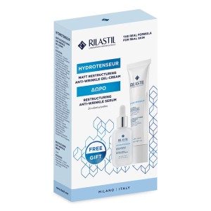 Rilastil Hydrotenseur Promo Matt Restructuring Anti-Wrinkle Gel-Cream Αντιρυτιδική Gel - Kρέμα Eπανόρθωσης με Mατ Aποτέλεσμα, 40ml & Δώρο Anti-Wrinkle Serum Αντιρυτιδικός Oρός Eπανόρθωσης, 15ml