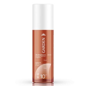 Garden Λάδι Μαυρίσματος με Έλαια Καρύδας & Καρότου SPF10, 200ml