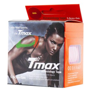 Tmax Ταινία Κινησιολογίας Αυτοκόλλητη & Αδιάβροχη 5cmx5m Κόκκινη, 1τμχ 