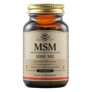 Solgar MSM 1000mg Συμπλήρωμα Διατροφής Οργανικού Θείου Ιδανικό για Περιπτώσεις Οστεοαρθρίτιδας, Ρευματοειδούς Αρθρίτιδας & Αθλητικών Τραυματισμών Ήπια Αντιφλεγμονώδη Δράση, 60δισκία 