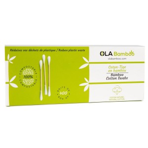 Ola Bamboo Cotton Swabs Μπατονέτες Από Φυσικό Μπαμπού & Φυσικό Βαμβάκι, 400τμχ