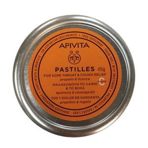 Apivita Pastilles Πρόπολη & Γλυκύρριζα για το Βήχα & τον Ερεθισμένο Λαιμό, 45gr
