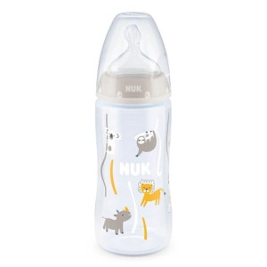 Nuk First Choice Plus Μπιμπερό Σιλικόνης με Δείκτη Ελέγχου Θερμοκρασίας Μπλε Κροκόδειλος 6-18m, 300ml