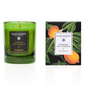 Blue Scents Scented Soy Candle Pergamot Αρωματικό Κερί Χώρου με Άρωμα Περγαμόντο, 145g