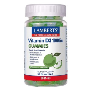 Lamberts Vitamin D3 1000iu Gummies με Φυσική Γεύση Μήλου, 60 Ζελεδάκια