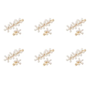 Ro accessories Κλιπ Λουλούδι Πέρλα σετ 2τμχ