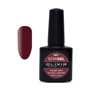 Elixir Make-up Semi Gel Ημιμόνιμο Επαγγελματικό Βερνίκι Νυχιών Νο867 Metallic Rosewood, 8ml