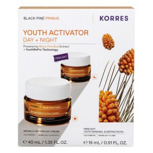 Korres Promo Black Pine Primus Λείανση Ρυτίδων + Ελαστικότητα Κρέμα Νεότητας Ημέρας 40ml + ΔΩΡΟ Black Pine Primus Λείανση Ρυτίδων + Ελαστικότητα Κρέμα Νεότητας Νύχτας 15ml