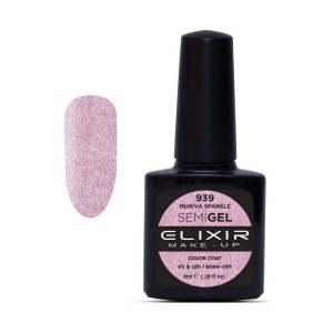 Elixir Make-up Semi Gel Ημιμόνιμο Επαγγελματικό Βερνίκι Νυχιών Νο939 Muriva Sparkle, 8ml