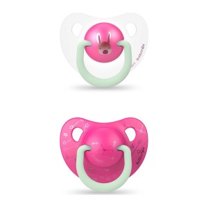 Suavinex Night & Day Ανατομικές Σιλικόνης Rabbit Pink 0-6m 2τμχ