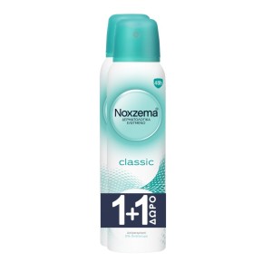 Noxzema Promo Classic Spray Αποσμητικό Για Προστασία Από Την Κακοσμία Με Αίσθηση Φρεσκάδας 1+1 ΔΩΡΟ, 300ml