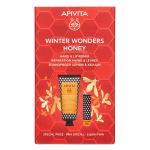 Apivita Winter Wonders Honey Σετ με Κρέμα Χεριών Εντατικής Ενυδάτωσης 50ml & Lip Care Μέλι 4.4gr, 1σετ