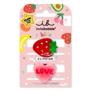 Invisibobble Clipstar Glow Kids Κλάμερ Μαλλιών για Παιδιά Frutti Strawberry, 2τμχ