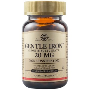 Solgar Gentle Iron 20mg Συμπλήρωμα Διατροφής Σιδήρου που Αναστέλλει τη Σιδηροπενική Αναιμία, 90veg.caps