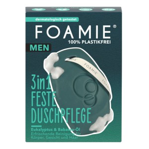 Foamie Men 3 in 1 Shower Body Bar Αφρόλουτρο-Σαμπουάν σε Μορφή Μπάρας για Άνδρες, 90g