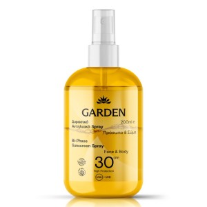 Garden Bi-Phase Διφασικό Αντηλιακό Σπρέι Προσώπου και Σώματος Διφασικό SPF30, 200ml