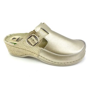 Comfort Way Ανατομικά Δερμάτινα Σαμπό Χρυσά κωδ.300, 1ζευγάρι