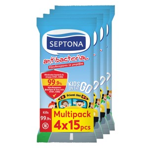 SEPTONA ΥΓΡΑ ΜΑΝΤΗΛΑΚΙΑ (4x15τεμ.) - (KIDS)