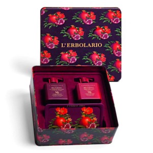 LErbolario Melograno Σετ Kαθαριστικό Tζελ Προσώπου & Χεριών, 250ml & Κρέμα Σώματος & Χεριών, 250ml με Μεταλλικό Δισκάκι, 3τμχ