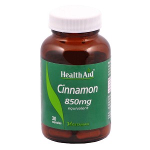 Health Aid Cinnamon 850mg Συμπλήρωμα Διατροφής Φυσικής Βοήθειας για τον Διαβήτη, 30caps