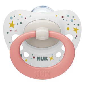 Nuk Signature Ορθοδοντική Πιπίλα Σιλικόνης 0-6m Λευκή με Καρδιές, 1τμχ