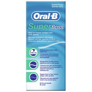 Oral-B Dental Super Floss Οδοντικό Νήμα, 50m