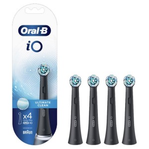 Oral-B iO Ανταλλακτικές Κεφαλές για Ηλεκτρική Οδοντόβουρτσα Ultimate Clean Μαύρο, 4τμχ