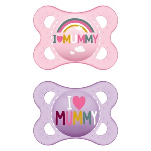 Mam Ορθοδοντικές Πιπίλες Σιλικόνης I Love Mummy για 2-6 μηνών Ροζ/Μωβ, 2τμχ