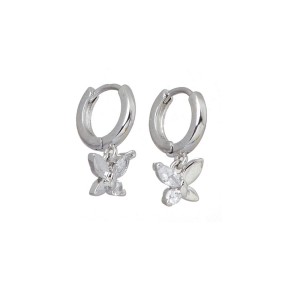 Ro-Ro Accessories Σκουλαρίκια Κρίκοι με Κρεμαστή Πεταλούδα Χρυσό, 1ζευγάρι