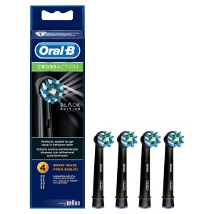 Oral-B CrossAction Black Ανταλλακτικές Κεφαλές Ηλεκτρικής Οδοντόβουρτσας, 4τμχ